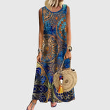 Olga™ - Ujjatlan Nyomott Maxi Ruha