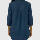 Lucía | Laza denim blúz V-nyakkal